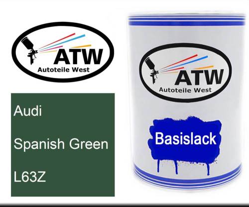 Audi, Spanish Green, L63Z: 500ml Lackdose, von ATW Autoteile West.